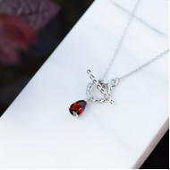 Chapter One-Garnet Classic Red Lock My Heart Necklace